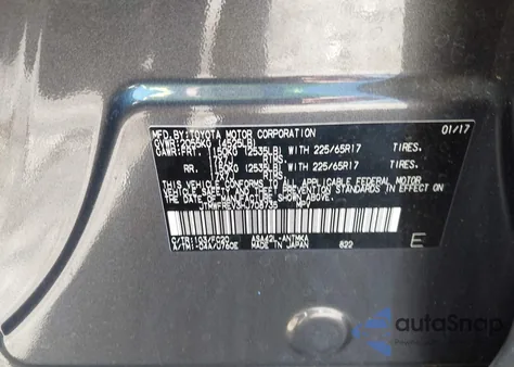 2017 Toyota Rav4 Xle из США, поврежденный, VIN JTMWFREV3HJ708735